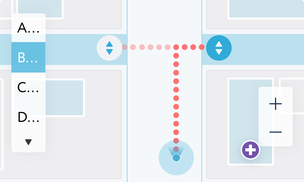 Diagram showing blended positioning technologies